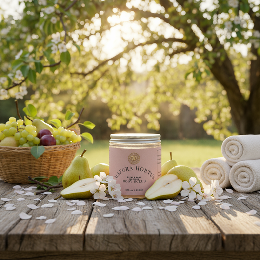 Mafura Hortus Blütenblatt- und Pfirsich-Infusion-Körperpeeling