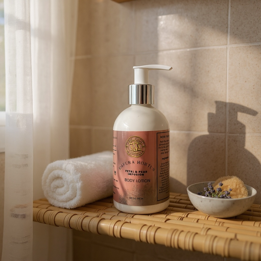 Mafura Hortus Blütenblatt &amp; Pfirsich-Infusion Körperlotion