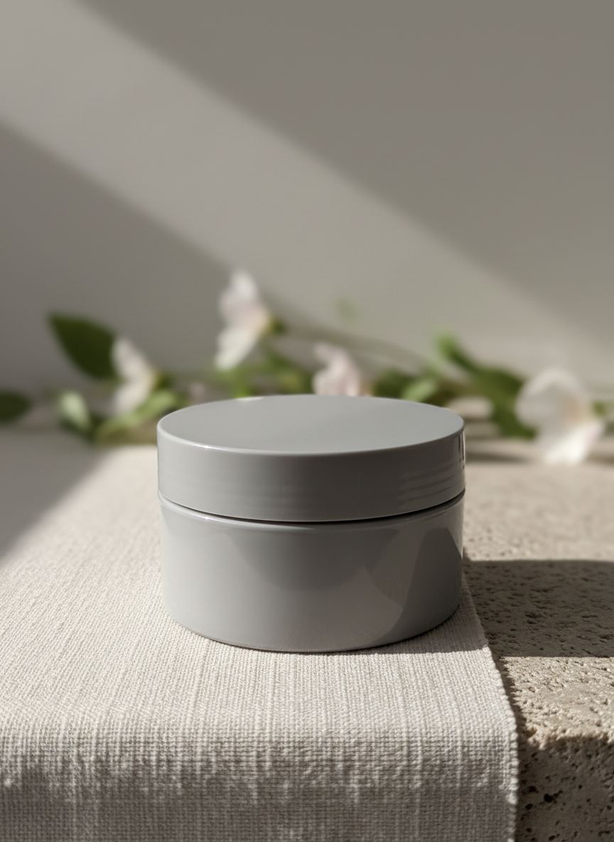 Grey Cosmetic Jars With Lid – 200ml (25 pieces)